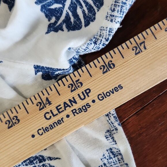 Carbon 2 Cobalt Men's Tropical Floral Button Up Polo Shirt, White/Blue, XXL - Picture 5 of 6